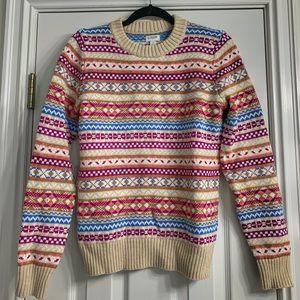 NWT JCREW Factory Fair Isle Crew Neck Sweater